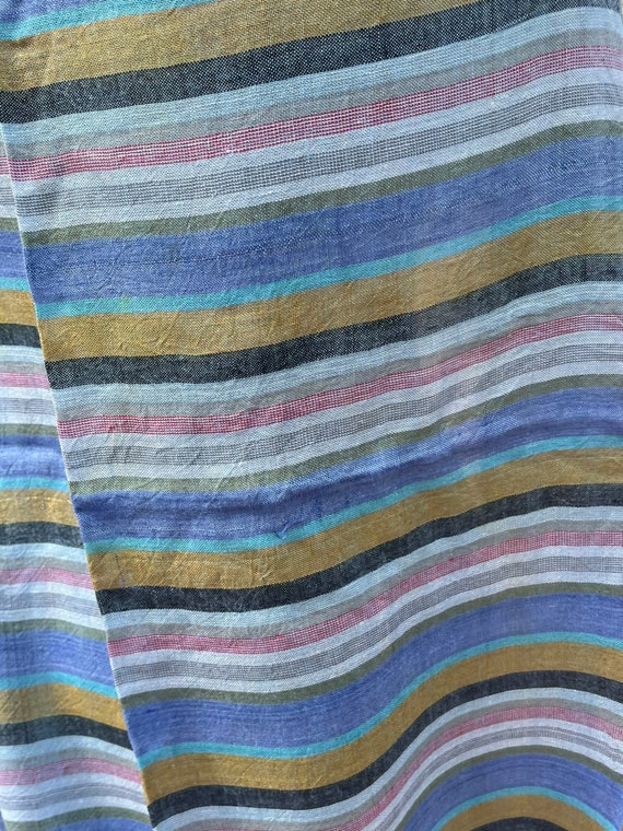 Vintage Wrap Shawl 1960’s Striped Multi Colored M… - image 4
