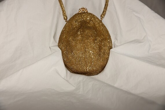 Vintage Walborg Gold Beaded Evening Bag Handmade … - image 7