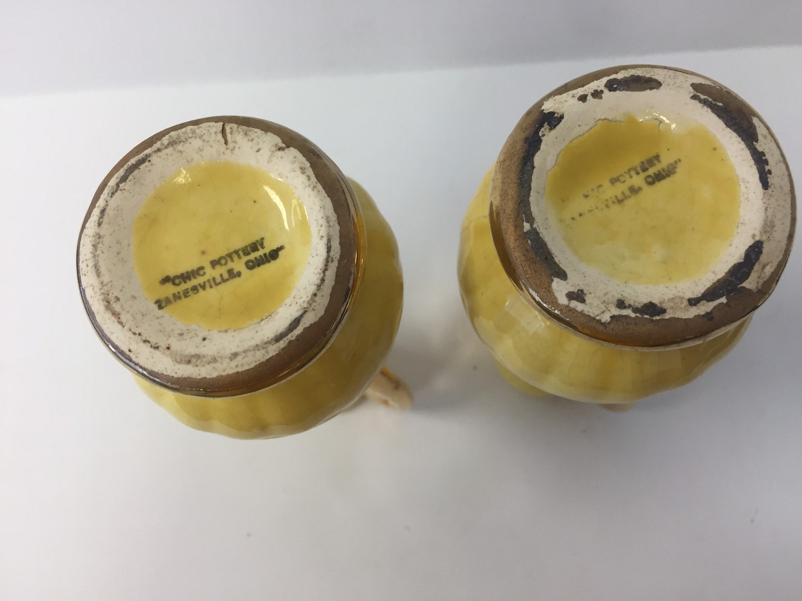 Vintage 1940's Chic Pottery Zanesville Ohio Two Spill Vase Etsy