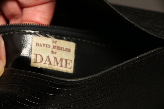 Vintage Purse David Miller For DAME Black Leather… - image 4