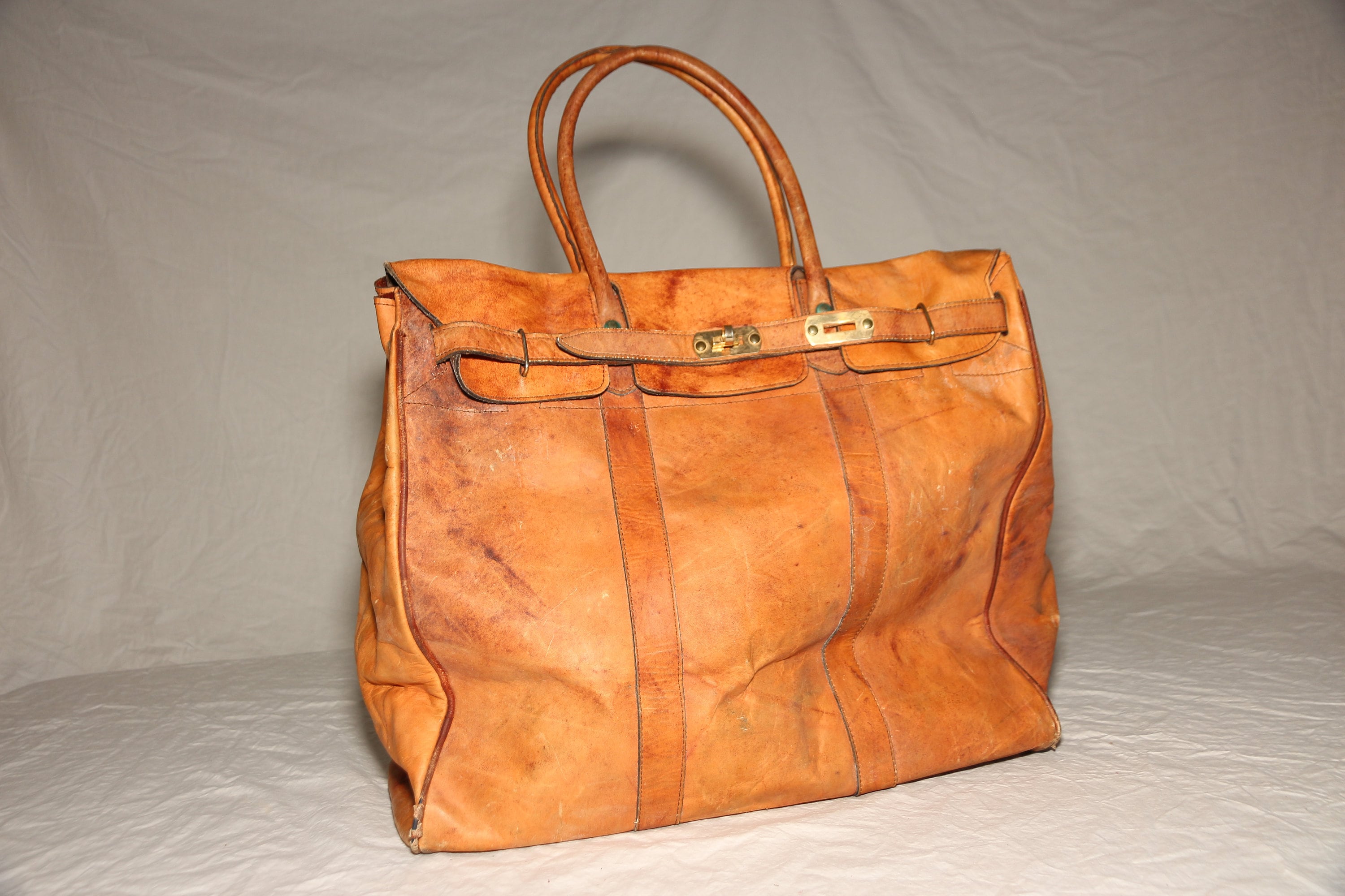 Birkin Leather Luggage Vintage Made in Argentina 1970's 