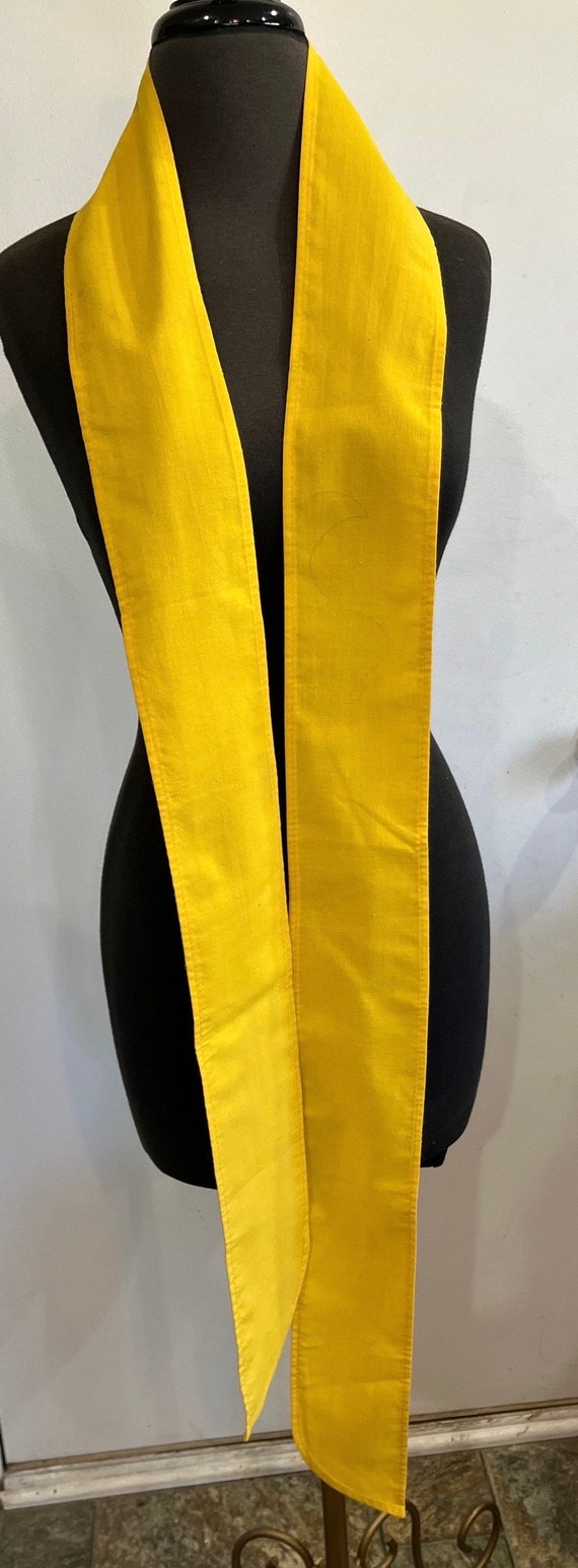 Vintage 1970’s Two Sided Sash/Scarf Mustard Yello… - image 1