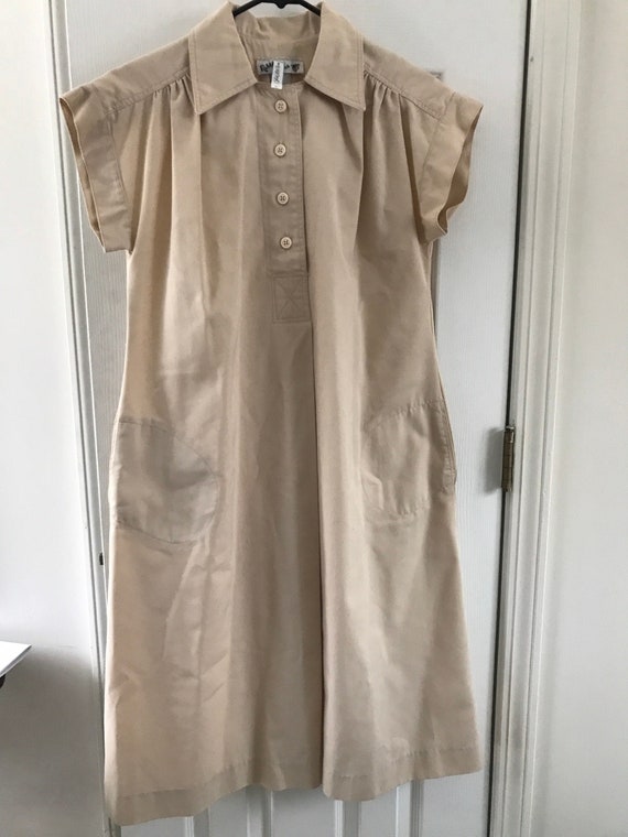 Vtg Robbie Bee Beige Dress Saks Fifth Avenue Short