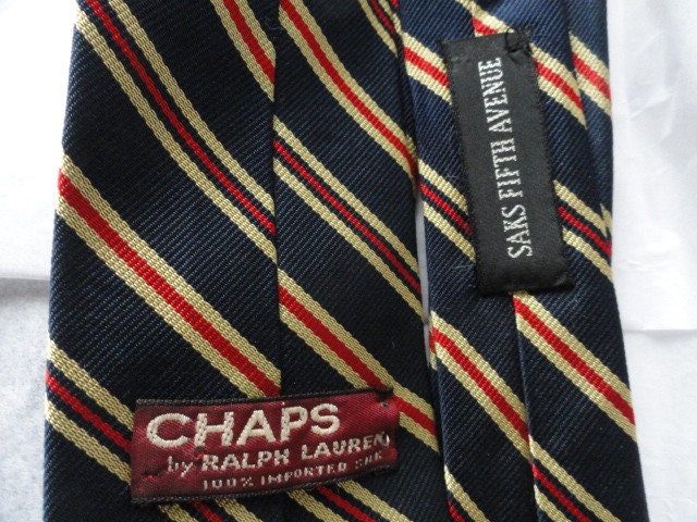 Vintage CHAPS Tie by Ralph Lauren Saks Fifth Avenue 100% Silk - Etsy