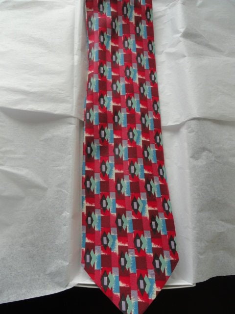 Vintage Men's Accents by Isaac Zelcer Tie Diamond Pattern - Etsy