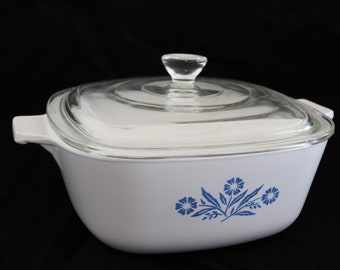 Vintage Corning Ware Blue Cornflower Casserole Dish 1 1/2 QT. P-1 1/2-B With LID