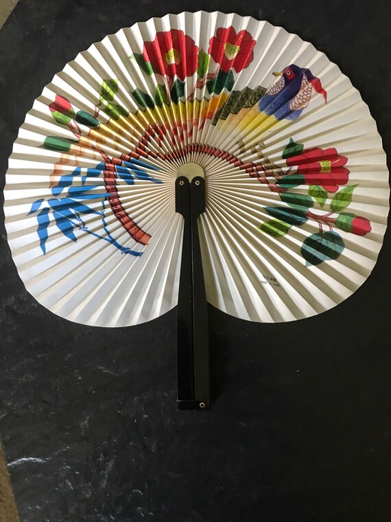 vintage hand fan flowers Gem