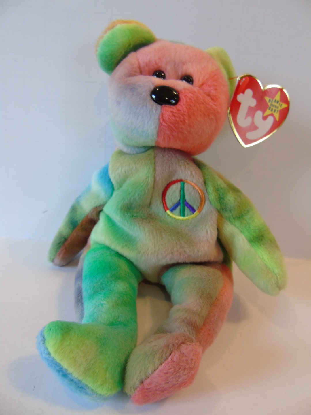 Ty Beanie Babies Peace Bear New With Tag 2196 Style 4053 Etsy