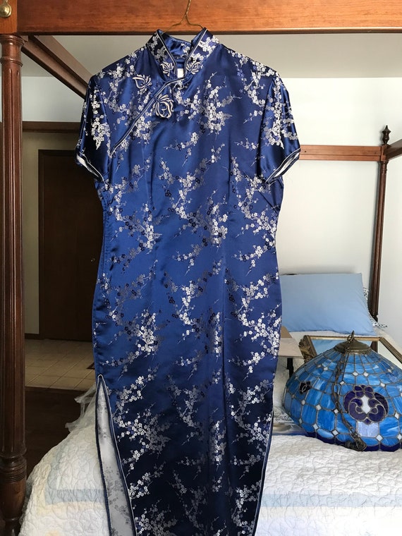 Vtg XQ Xin Qiao 1998 Qipao Cheongsam Pure Silk Dr… - image 1