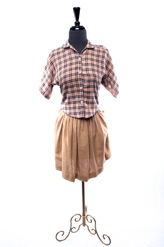 Vintage 1970's Carol Horn Habitat Blouse & Skirt S