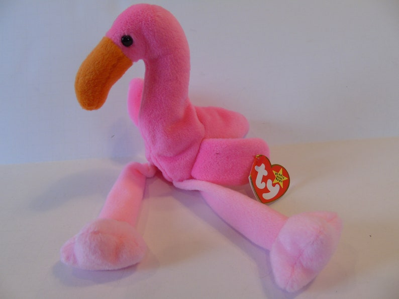 Ty Beanie Babies Pinky the Flamingo Birth Date 2-13-95 Style | Etsy