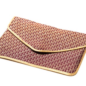 Vintage 1970’s Clutch Evening Bag Purse Women’s Christian Dior Burgundy & Gold France