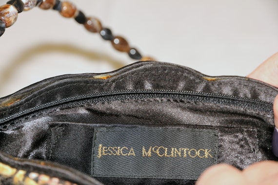 Vintage JESSICA McCLINTOCK Evening Purse Brown Be… - image 5