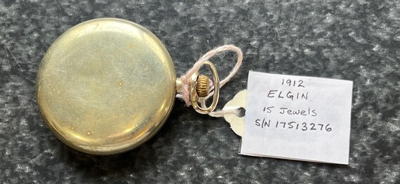 Antique 1912 Elgin Pocket Watch 15 Jewels S/N 175… - image 5