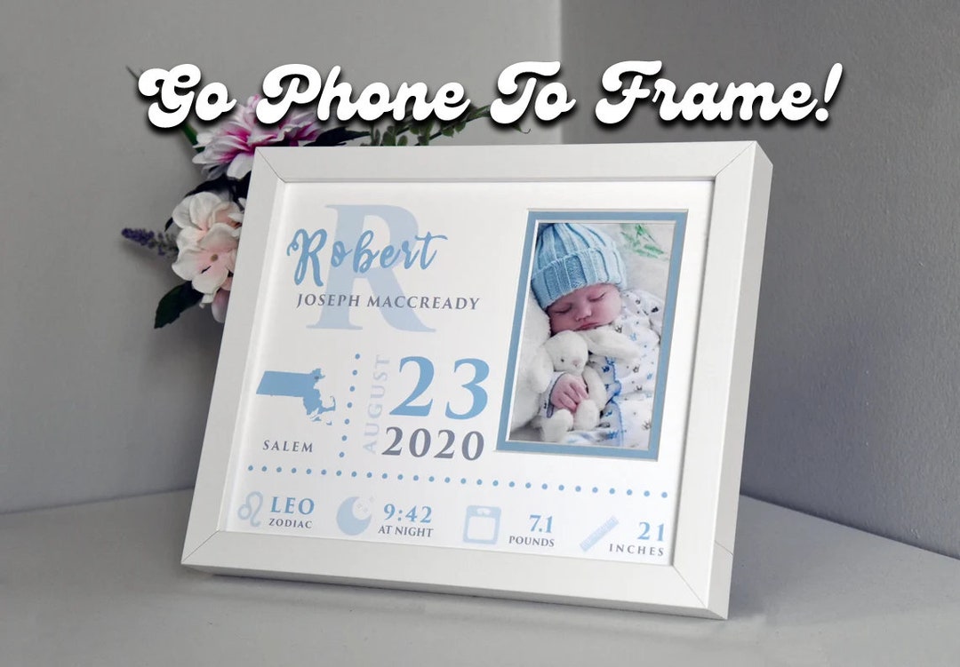 Newborn Gift Personalized | Birth Announcement Sign | Baby Birth Stats ...