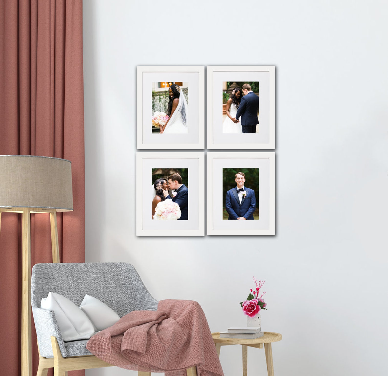 Personalized Gallery Wall Frames Photo Print With Mat and Frame Custom
