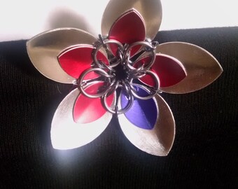 Double Scale Flower Pin