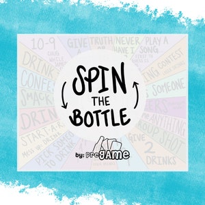 Spin the Bottle Party Game: Fun Challenges (digital download)