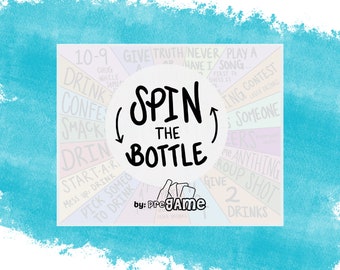Spin the Bottle Party Game: Fun Challenges (digital download)