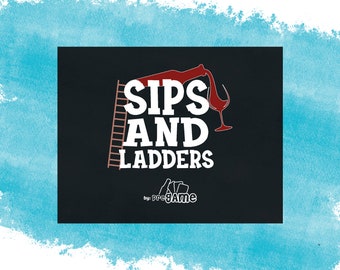 SIPS AND LADDERS | Board Game, Adult Classic Drinking Game, Party Game, Drinking game (digital download)