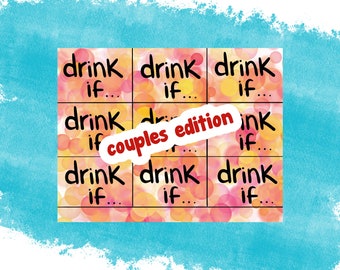 Jeu à boire pour couples | Jeu de cartes pour une soirée en amoureux (Téléchargement PDF)