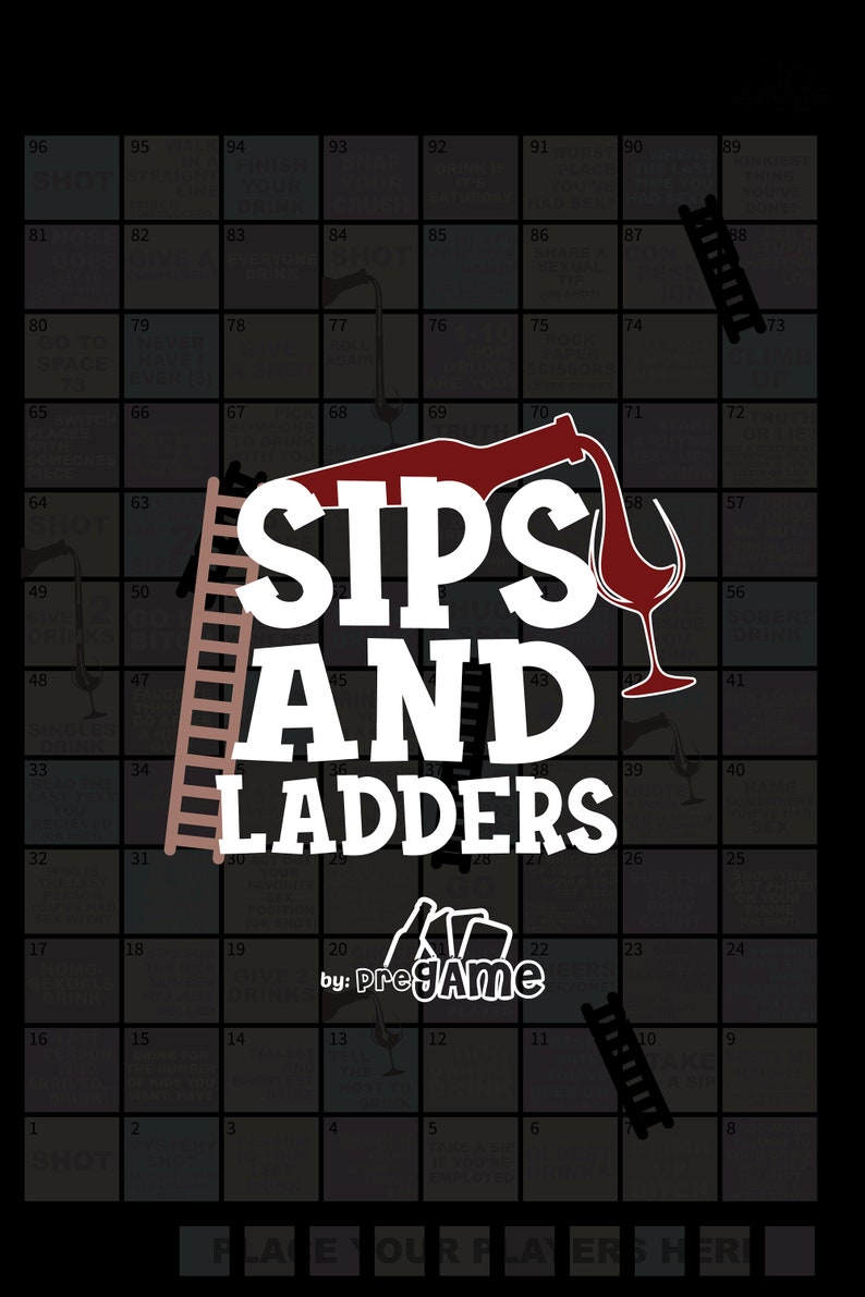 SIPS AND LADDERS Board Game, Adult Classic Drinking Game, Party Game image 2