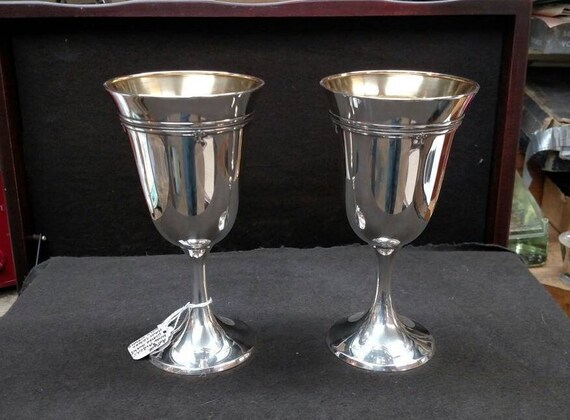silver water goblets