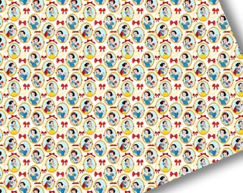 Faux Leather-Printed Faux Leather Sheet-Vegan Faux Leather-Snow White Faux Leather-Premium Faux Leather Sheets-7 Dwarfs Faux Leather