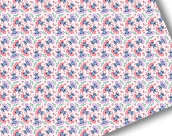 Faux Leather-Printed Faux Leather Sheet-Vegan Faux Leather-Floral Alien Faux Leather-Premium Faux Leather Sheets-Blue Alien Faux Leather