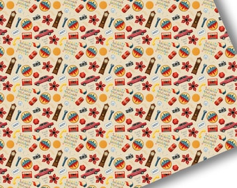 Faux Leather-Printed Faux Leather Sheet-Printed Faux Leather-Stranger Things Faux Leather-Premium Faux Leather Sheets-Stranger Faux Leather