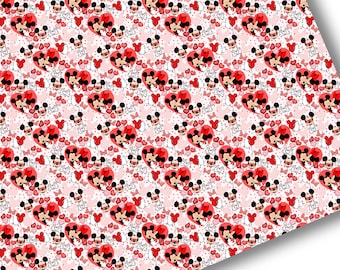 Faux Leather-Printed Faux Leather Sheet-Vegan Faux Leather-Valentine's Day Faux Leather-Premium Faux Leather Sheets-Heart Faux Leather