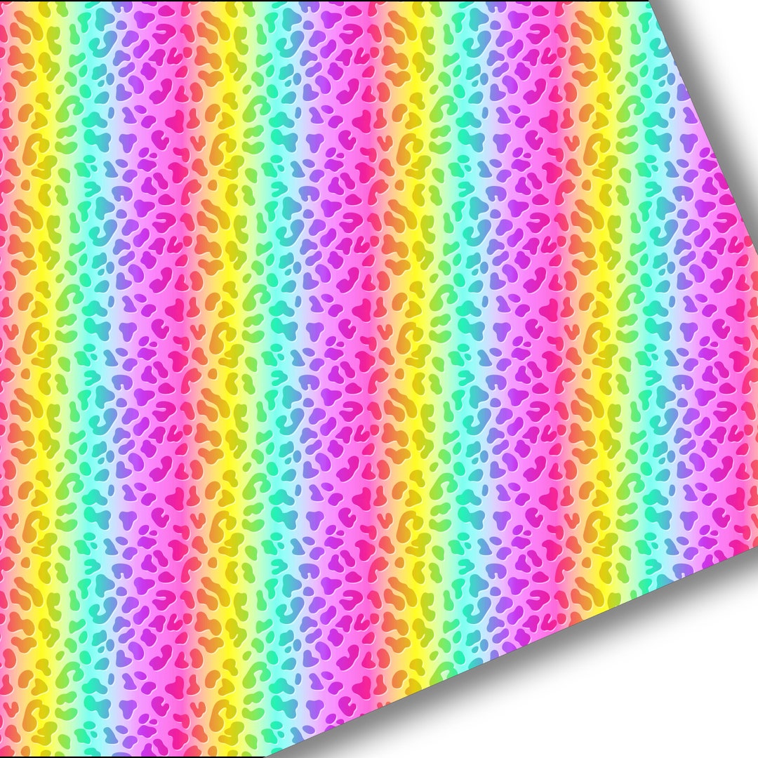 Faux Leather-printed Faux Leather Sheet-vegan Faux Leather-rainbow ...
