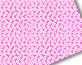 Faux Leather-Printed Faux Leather Sheet-Breast Cancer Awareness Ribbon Faux Leather-Premium Faux Leather Sheets-Pink Ribbon Faux Leather