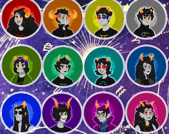 Botones pinback Homestuck de 1,25 pulgadas - Trolls