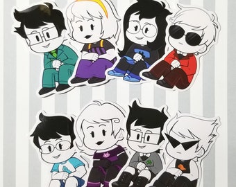 Homestuck - Beta and alpha kids 3 inch weatherproof vinyl stickers