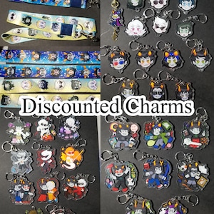 Homestuck discounted 2 inch charms due to damage, color errors, old designs, misprints etc