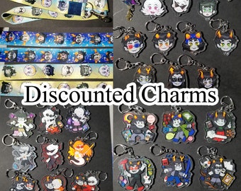 Homestuck discounted 2 inch charms due to damage, color errors, old designs, misprints etc