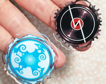 Homestuck - Skaia and Beat Mesa 1.5 inch acrylic pins