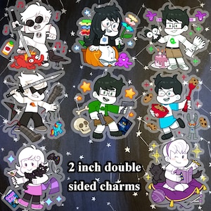 Homestuck - Beta and alpha kids 2 inch double sided charms