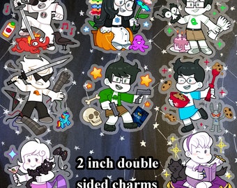 Homestuck - Beta and alpha kids 2 inch double sided charms