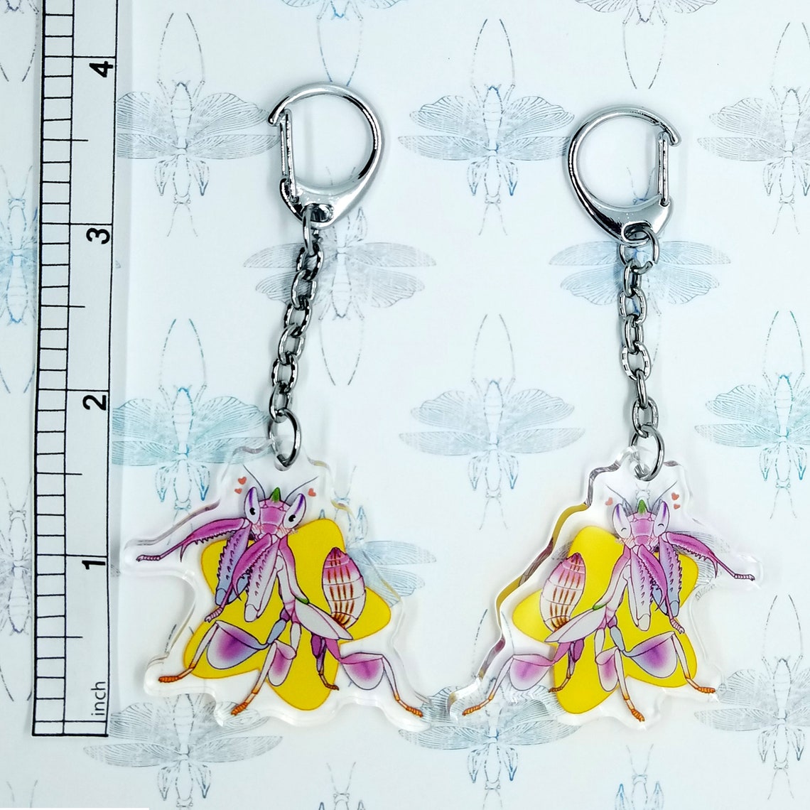 Orchid mantis double sided 2 inch acrylic charm Etsy