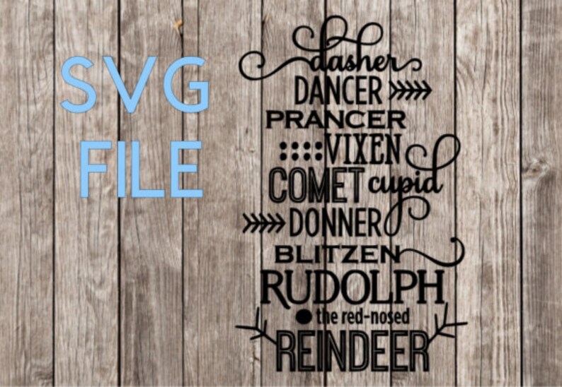 Download Reindeer Names List SVG FILE instant download dasher | Etsy