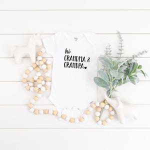 Hi Grandma & Grandpa Onesie: Baby Pregnancy Announcement