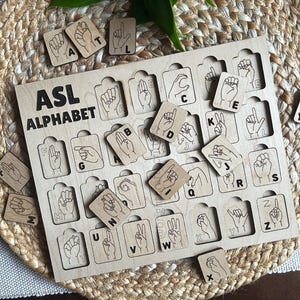 Alphabet ASL, casse-tête ASL, langue des signes américaine, casse-tête d'apprentissage, enseignement de l'ASL, jeu d'associations, casse-tête éducatif Montessori
