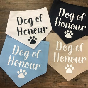 Dog of Honour | Dog Bandana | Pet wedding sign announcement | wedding outfit for dog | Dog of honor | Made to Order