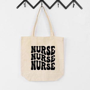 Retro Nurse Canvas Tote | Nurse Canvas Bag | Nurse gift | Reusable Eco-friendly | Gift for Nursing Student