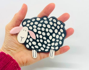 Handmade Ceramic Sheep Shaped Dish: Handcrafted Pottery, Home Decor, Gift for a Sheep Lover