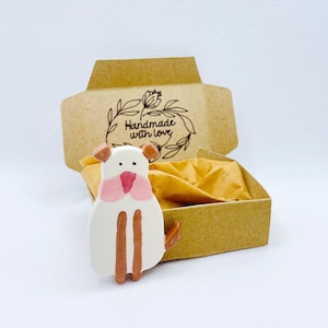 Hunde Brosche, Handgefertigte Hund Keramik Brosche, Keramik Schmuck, Handgefertigte Anstecknadel, Keramik Pin