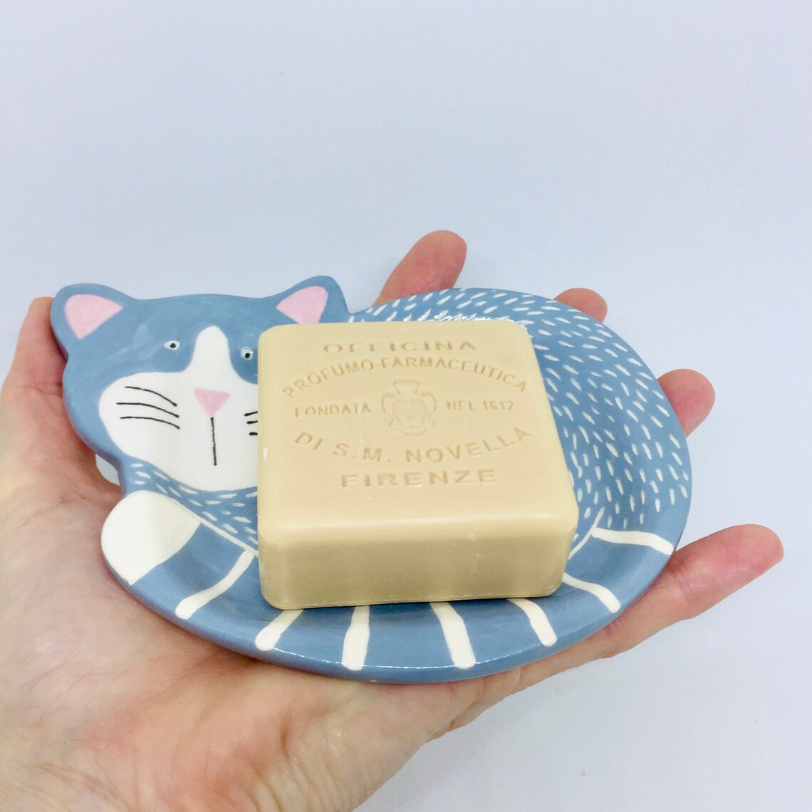 Handmade Ceramic Cat Soap Dish Hand Painted Soap Dish Etsy