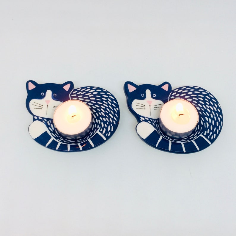 Handmade Ceramic Cat Tea Light Holder Ceramic Tea Light Etsy